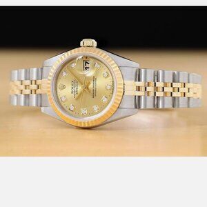 Sale! Rolex Ladies 18k Gold Factory Diamond Watch